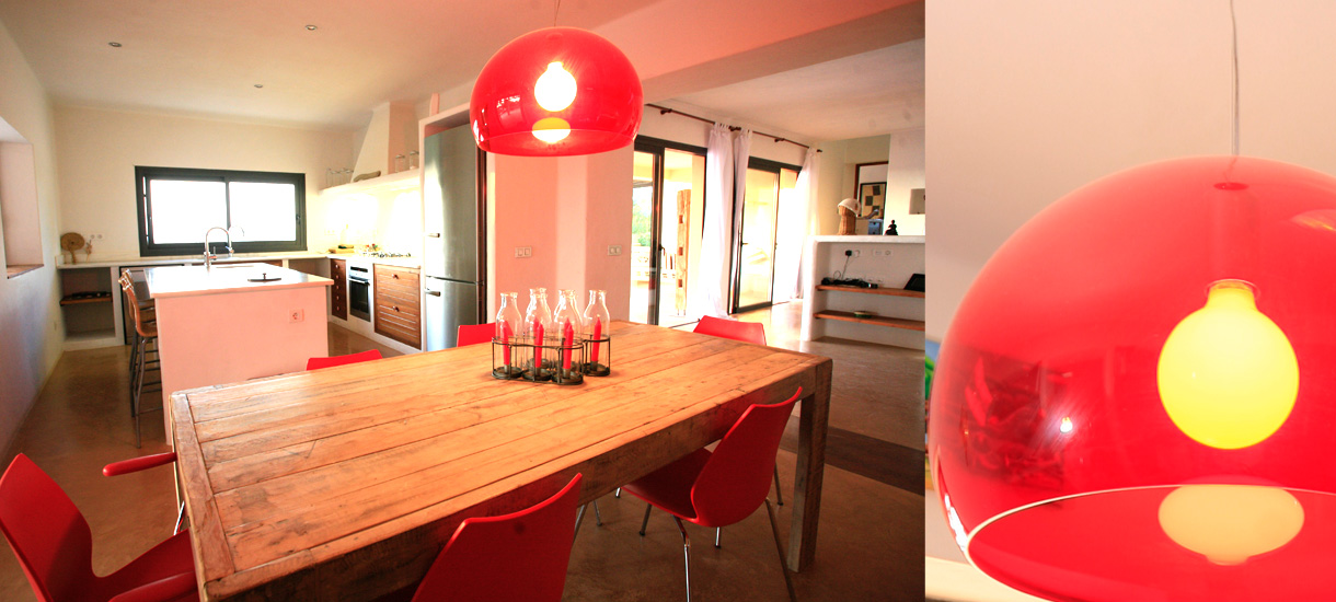 Formentera villa rental - Can Saler stylish dining room - Villas Formentera