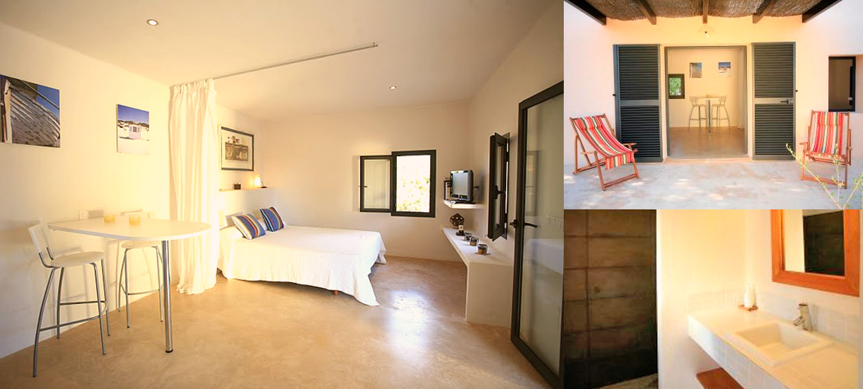 Formentera villa rental - Can Saler bedroom and terrace - Villas Formentera