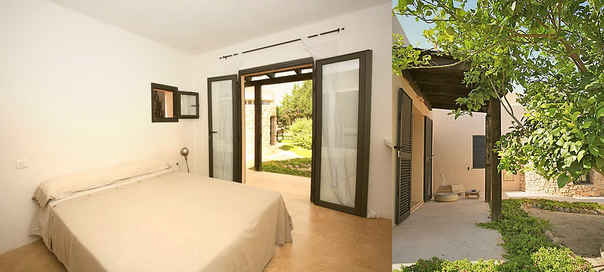 Formentera villa rental - Can Saler bedroom with private terrace - Villas Formentera