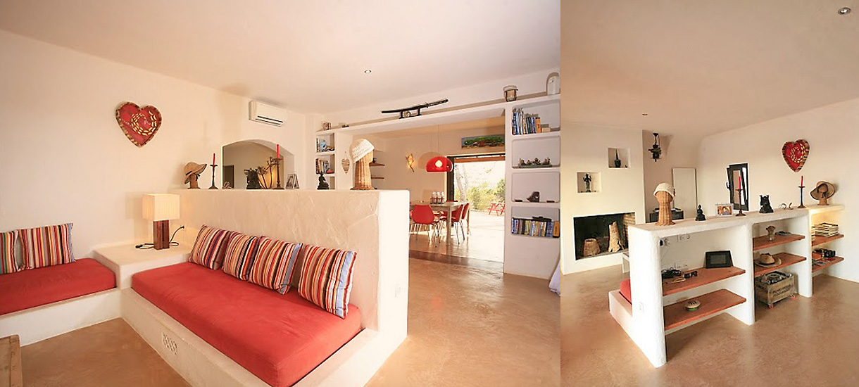 Formentera villa rental - Can Saler living room salon - Porto Saler -Villas Formentera