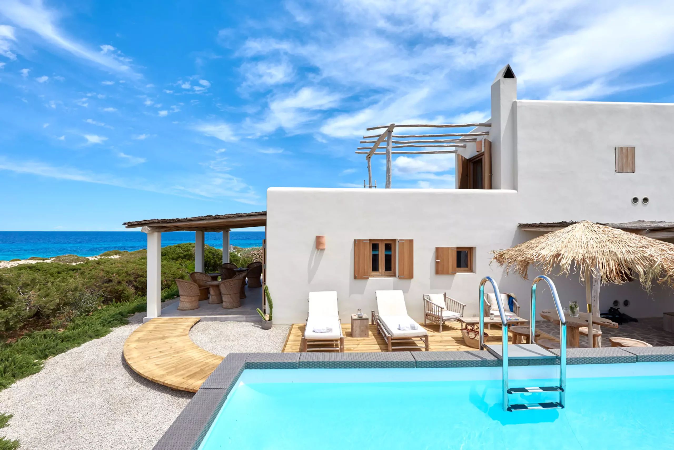 Casa Del Mar Formentera View of the villa with pool and sea view
